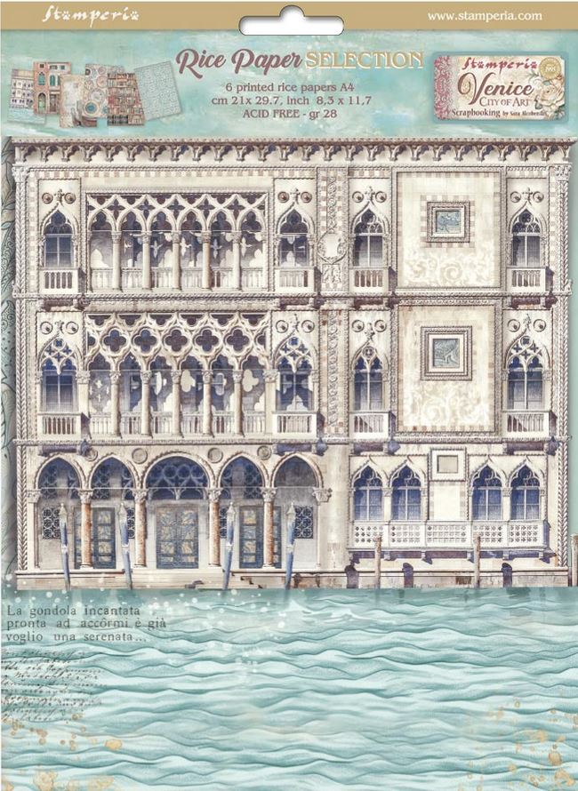 Stamperia Venice City of Art A4 Rice Paper Selection (6pcs)