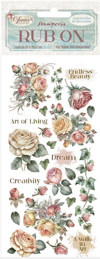 Stamperia Venice City of Art Rub-On - Roses (DFLRB166)