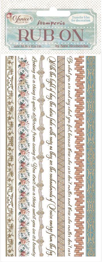 Stamperia Venice City of Art Rub-On - Stripes (DFLRB171)