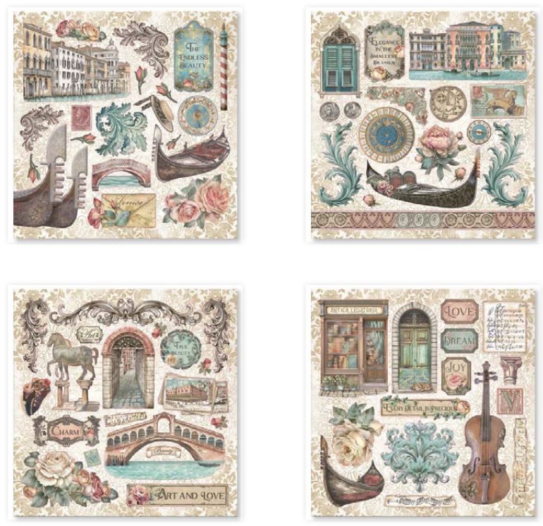 Stamperia Venice City of Art Stickers (4pcs) 