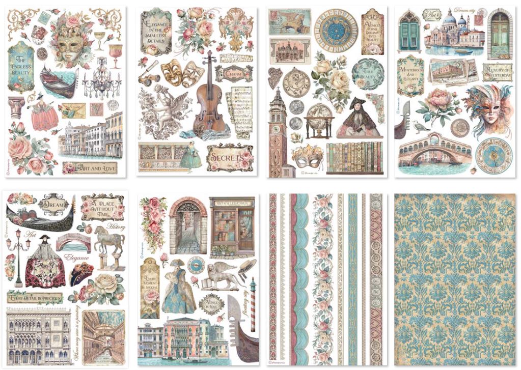 Stamperia Venice City of Art A5 Washi Pad (8pcs)