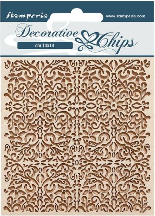 Stamperia Vintage Library Decorative Chips - Pattern SCB164