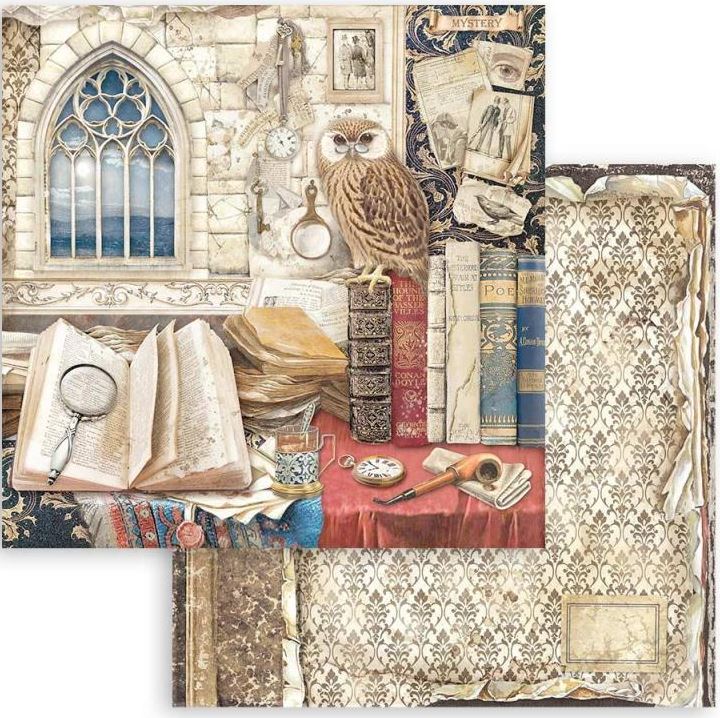 Stamperia Vintage Library Double-Sided Paper - OWL SBB925