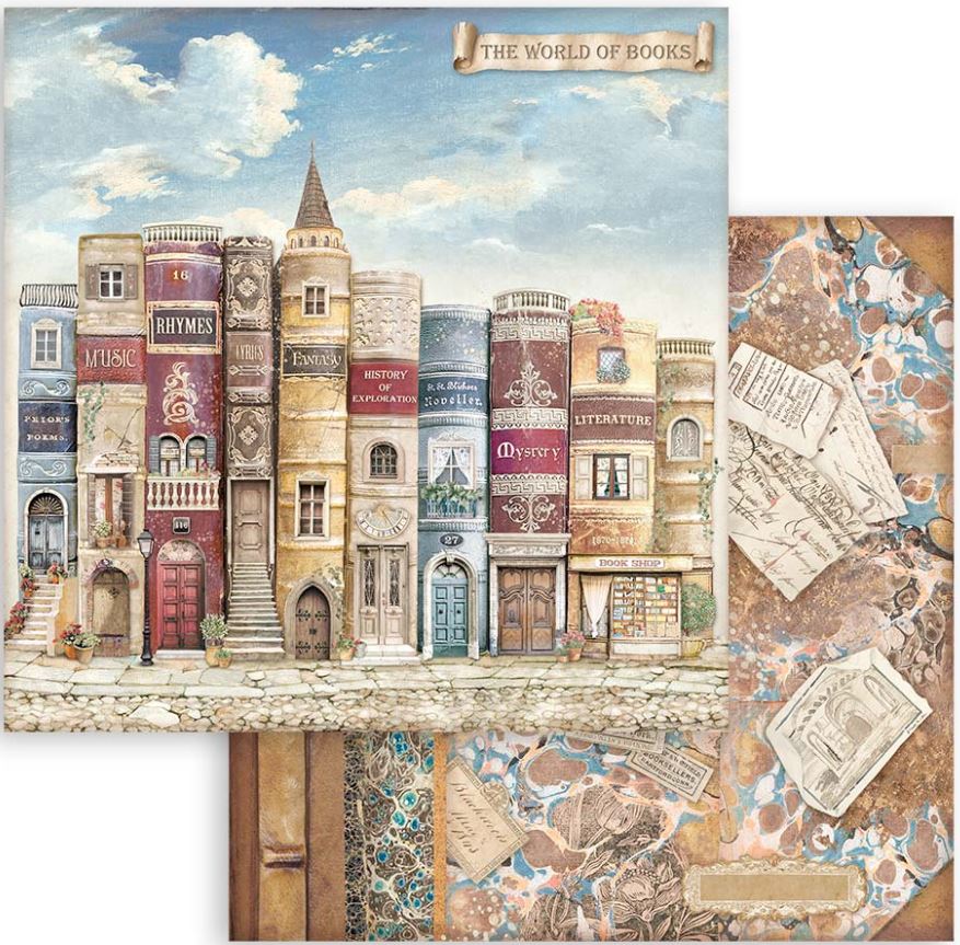Stamperia Vintage Library Double-Sided Paper - THE WORLD OF BOOKS SBB929