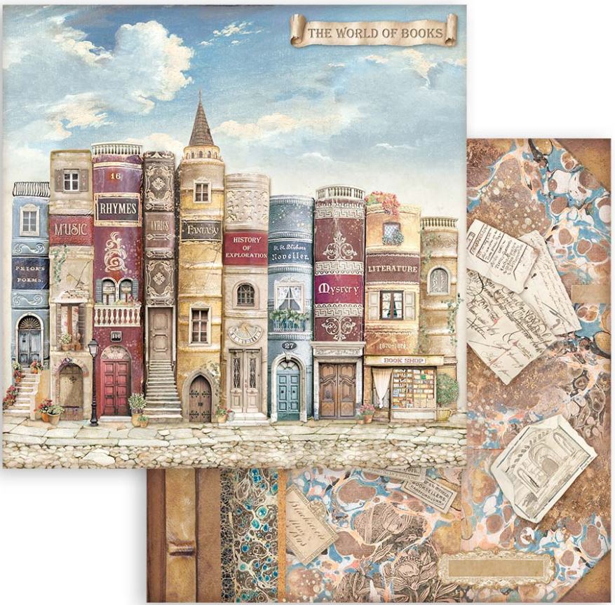 Stamperia Vintage Library DoubleSided Paper THE WORLD OF BOOKS SBB929