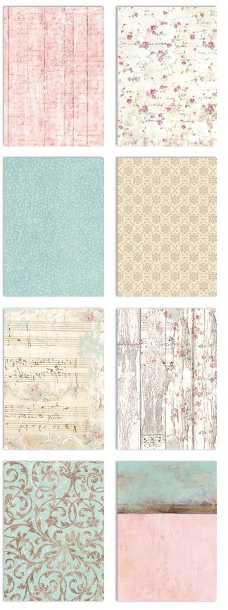 Stamperia Winter Magic  A6 Rice Paper Backgrounds Selection (8pcs)