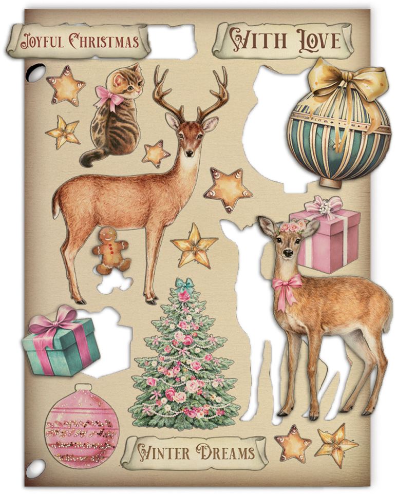 Stamperia Winter Magic A5 Coloured Wooden Shapes (KLSP203) 