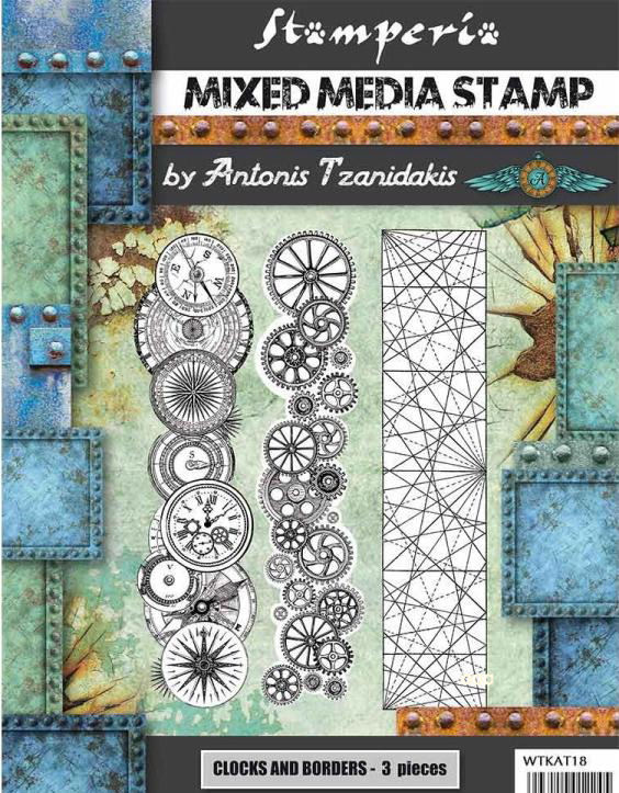 Stamperia Mixed Media Stamps - Sir Vagabond Steampunk Borders (WTKAT18)