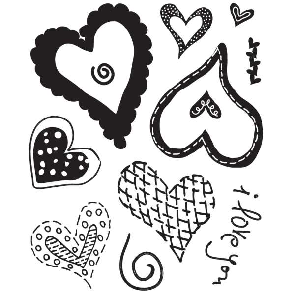 Basic Grey Sugar Rush- Heart Throb Bitsy Stamp 