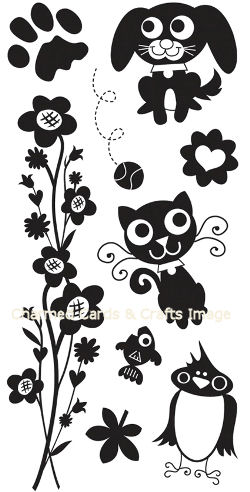 Basic Grey Max & Whiskers Furry Friends Clear Stamps
