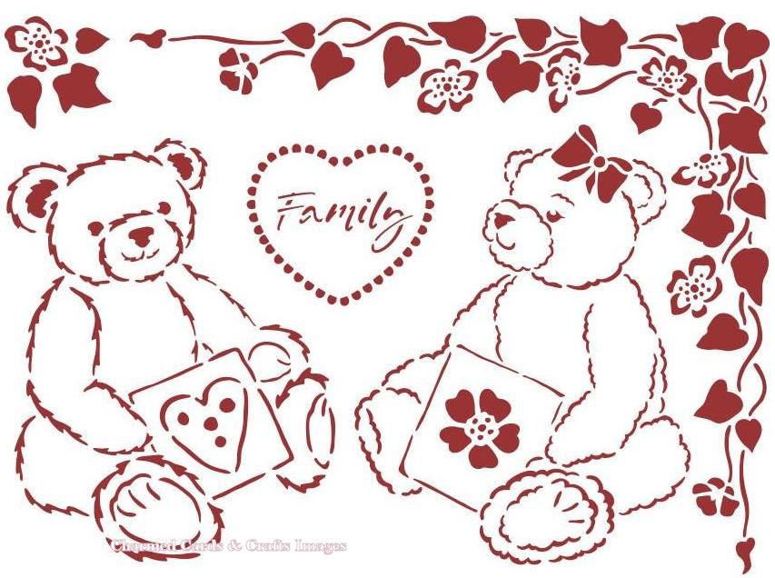 Stamperia DayDream Stencil 20x15cm   - Bears KSD311 