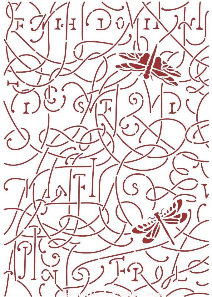 Stamperia House Garden  Stencil 21x29,7cm   - Dragonfly KSG494 