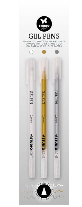 Studio Light Gel Pens 0.6mm White/Gold/Silver (SL-CO-GP02)