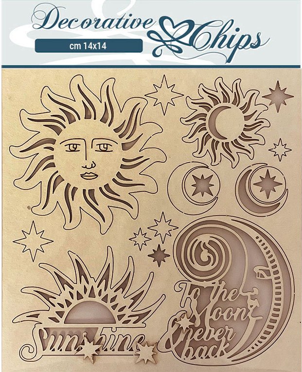 Stamperia Decorative Chips - ALCHEMY SUN AND MOON (SCB112 )