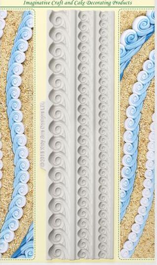 Katy Sue Silicon Moulds - Sea Swirl Borders