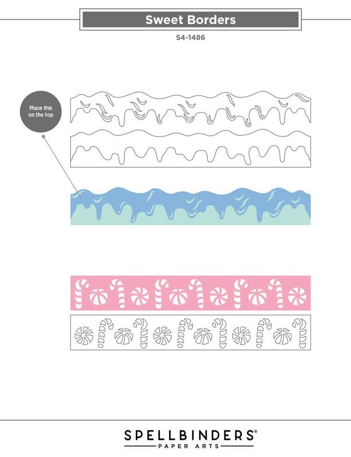 Stamperia & Spellbinders Candy Christmas Etched Dies Sweet Borders (S4-1486)