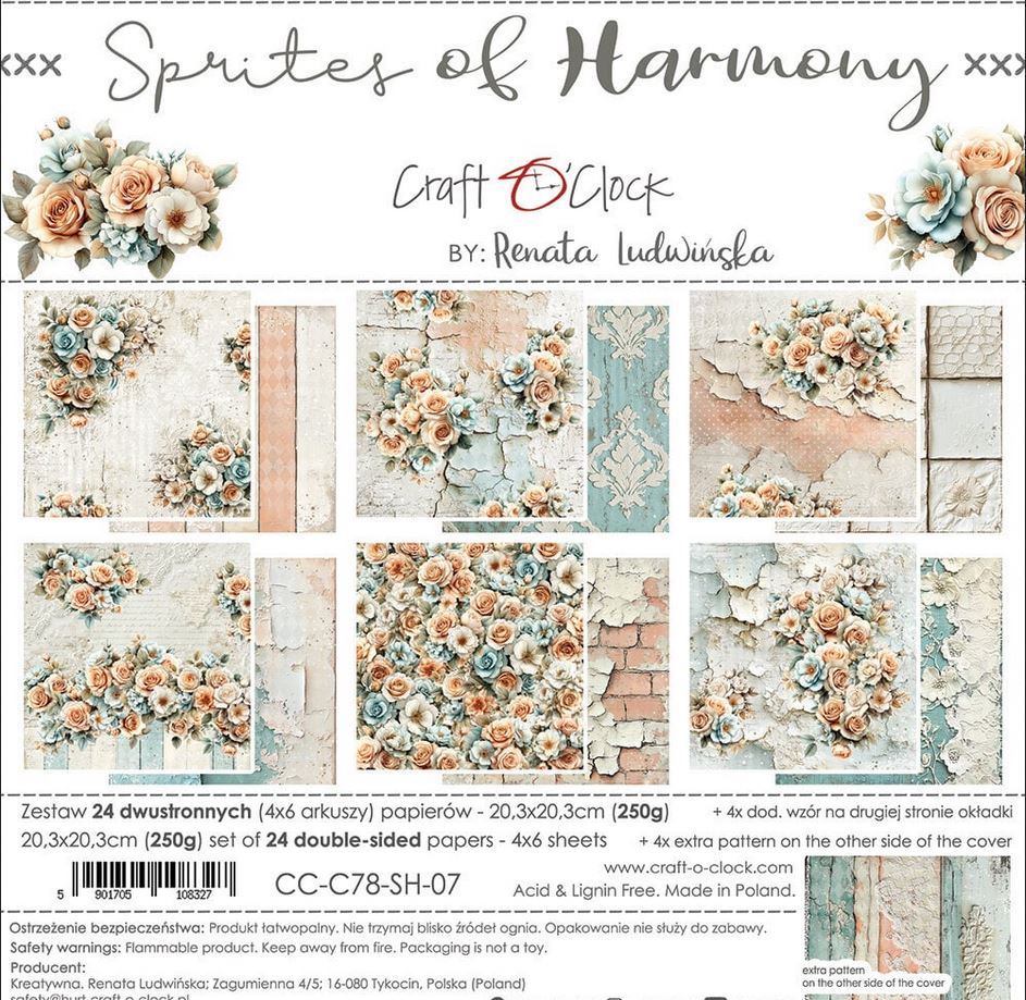 Craft O'Clock Sprites of Harmony 8x8 Inch Paper Set (CC-C78-SH-07) - 18 PAGES