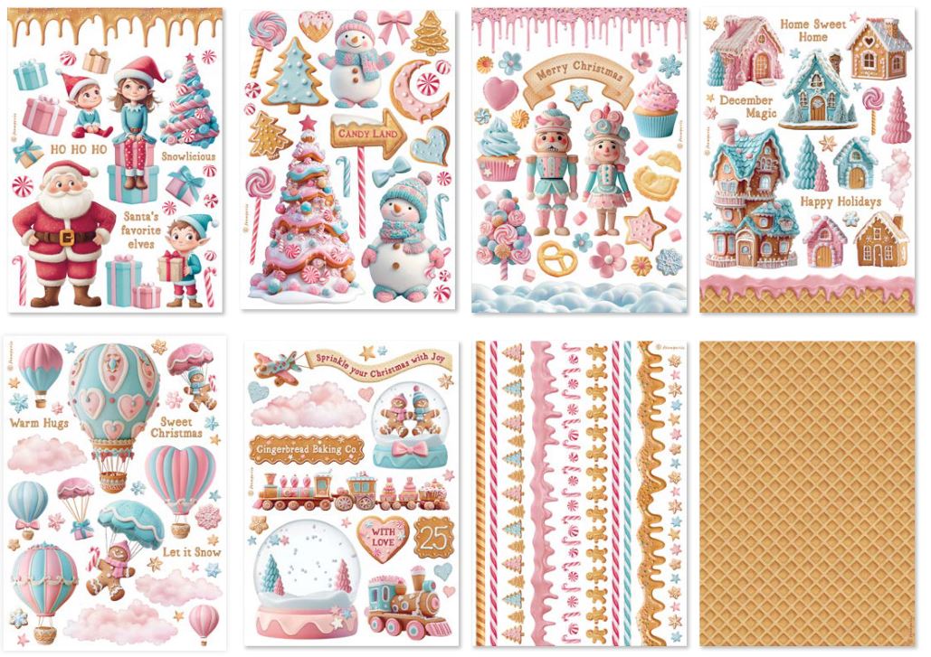 Stamperia Candy Christmas A5 Washi Pad (8pcs) 