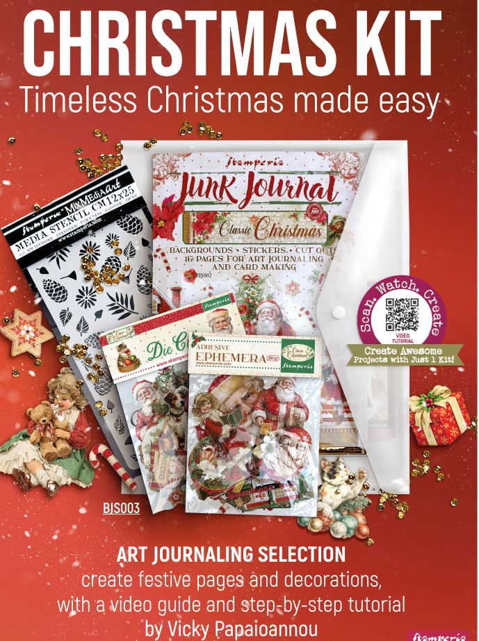 NEW Stamperia Classic Christmas Art Journaling Selection by Vicky Papaioannou 