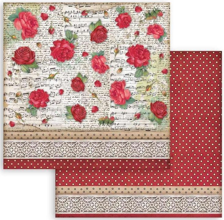 PRE-ORDER: Stamperia Double-Sided Paper -  DESIRE - Pattern with Roses SBB92