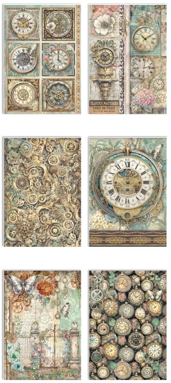 Stamperia Gardens of Time A4 Rice Paper Selection (6pcs) 