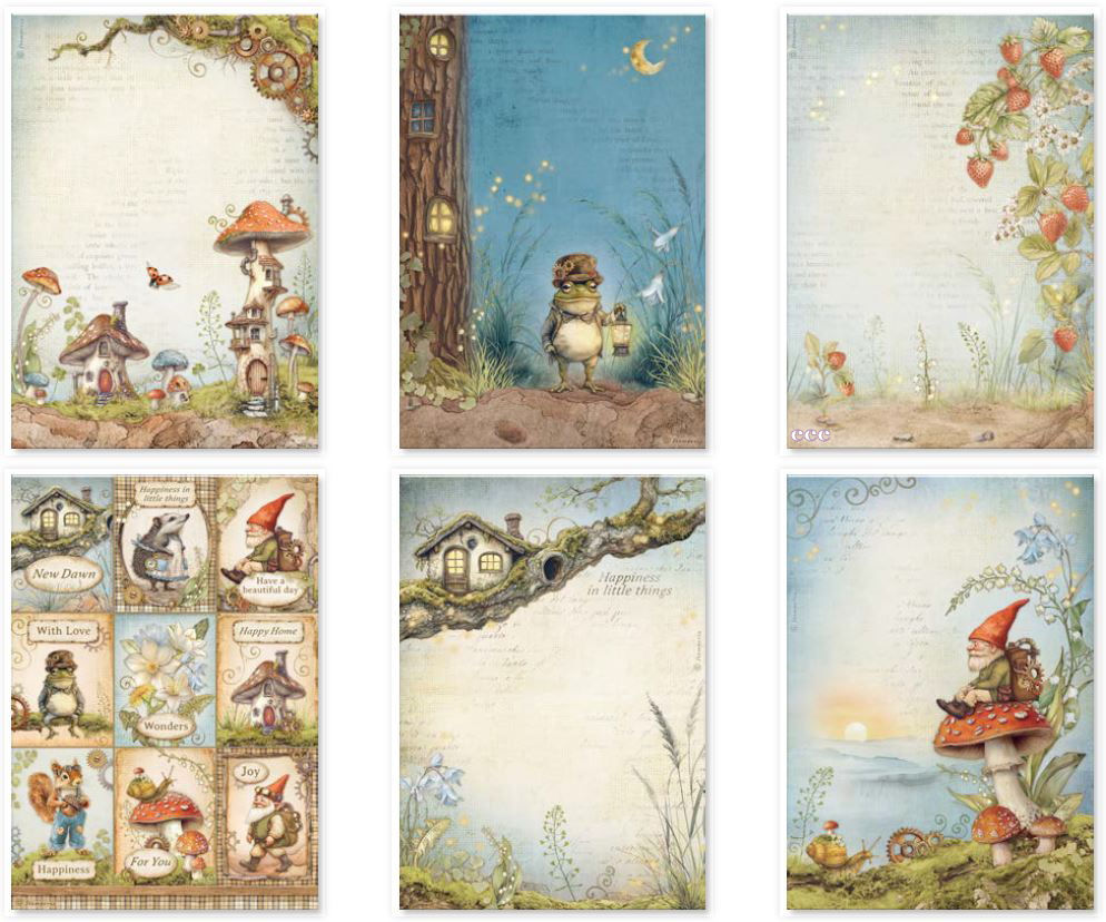 Stamperia Hidden Grove A4 Rice Paper Selection (6pcs)