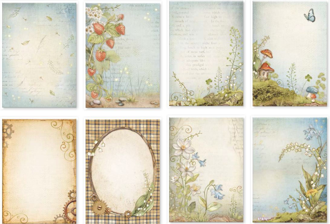 Stamperia Hidden Grove A6 Rice Paper Backgrounds (8pcs)