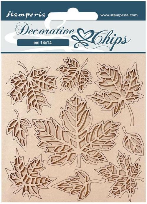 Stamperia Magic Forest  Decorative Chips - SCB160 Leaves
