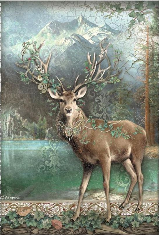 Stamperia Magic Forest  A4 Rice Paper - Deer DFSA4750