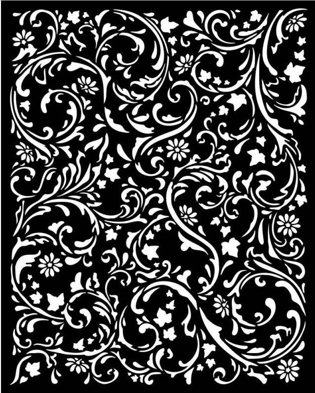 Stamperia Magic Forest Thick stencil 20x25cm - Swirl Pattern KSTD131 