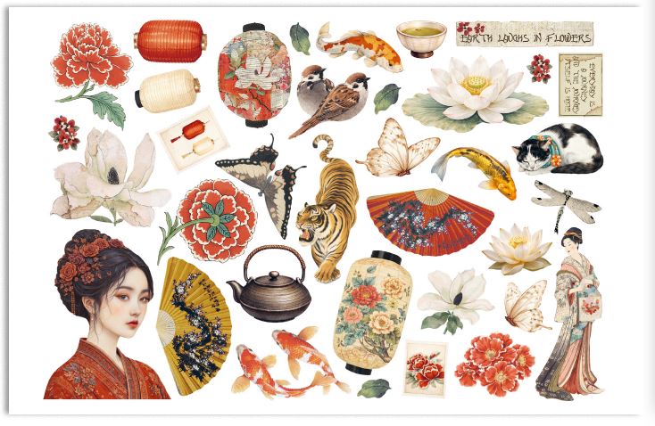 Stamperia Oriental Garden Ephemera (DFLCT87) 