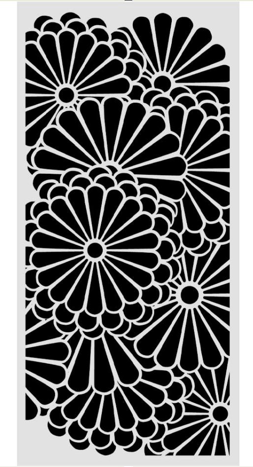 Stamperia Oriental Garden Thick Stencils 12x25cm Flowers Pattern (KSTDL168) 