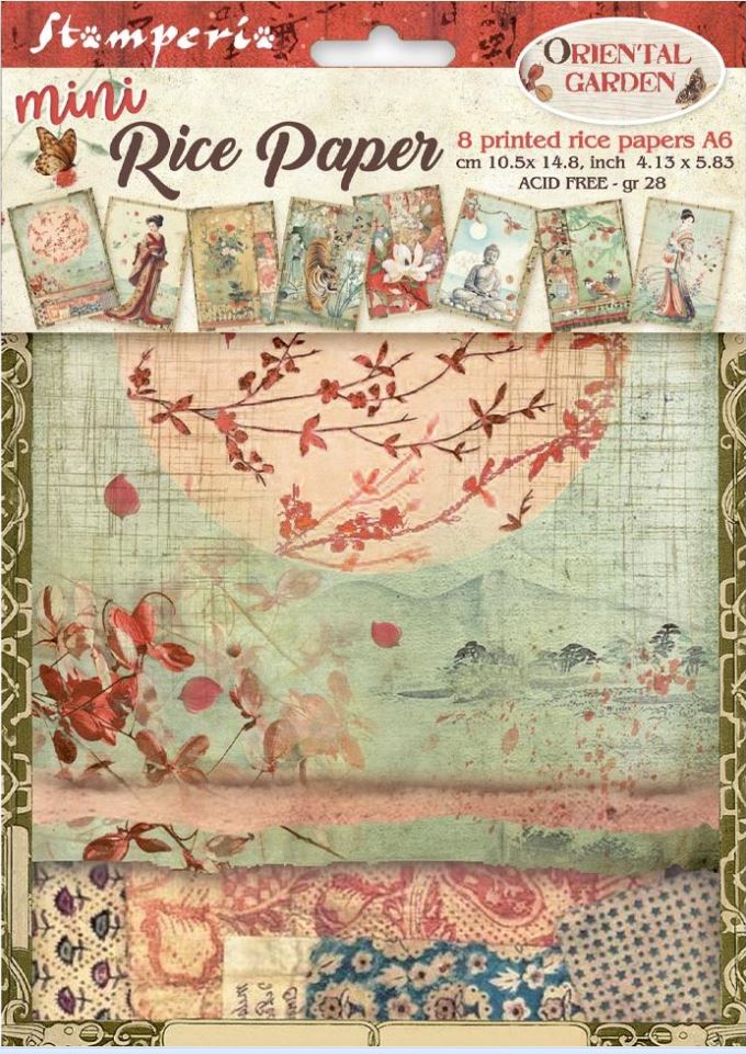 Stamperia Oriental Garden A6 Mini Rice Paper (8pcs) (DFSA6X08) 