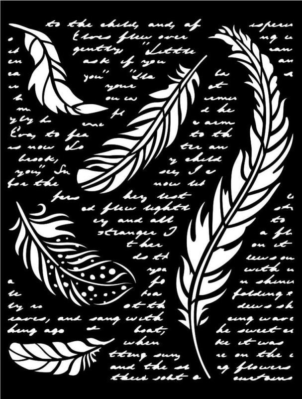Stamperia Our Way Thick stencil 20x25 cm - Feathers KSTD12