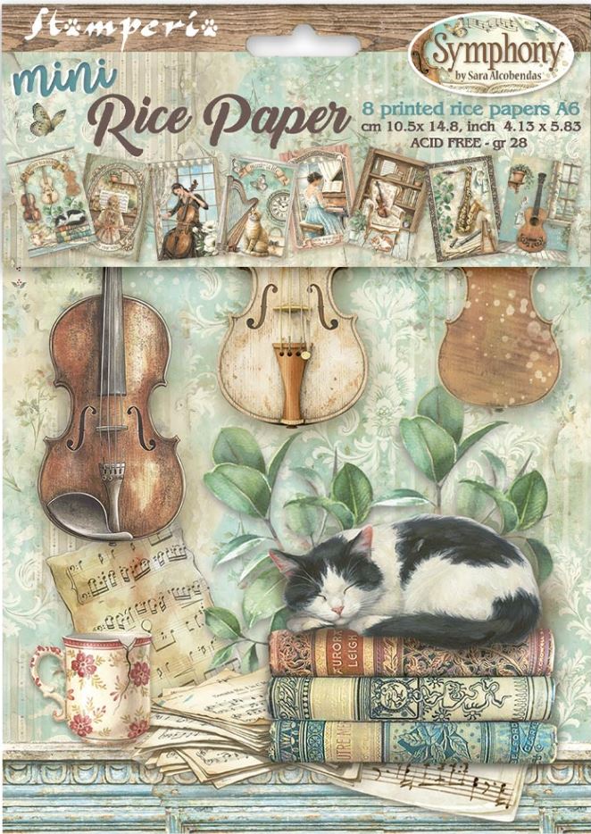 Stamperia Symphony A6 Mini Rice Paper (8pcs)