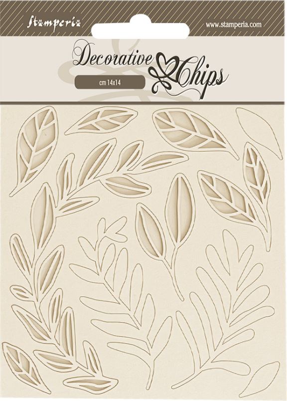 Stamperia CH Secret Diary Decorative Chips - Leaves Pattern (SCB212)