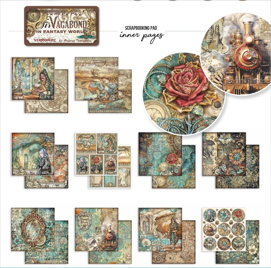 Stamperia Sir Vagabond in Fantasy World 8X8 Paper Pack