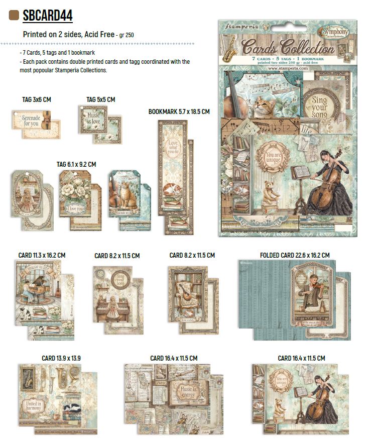 Stamperia Symphony Cards Collection 
