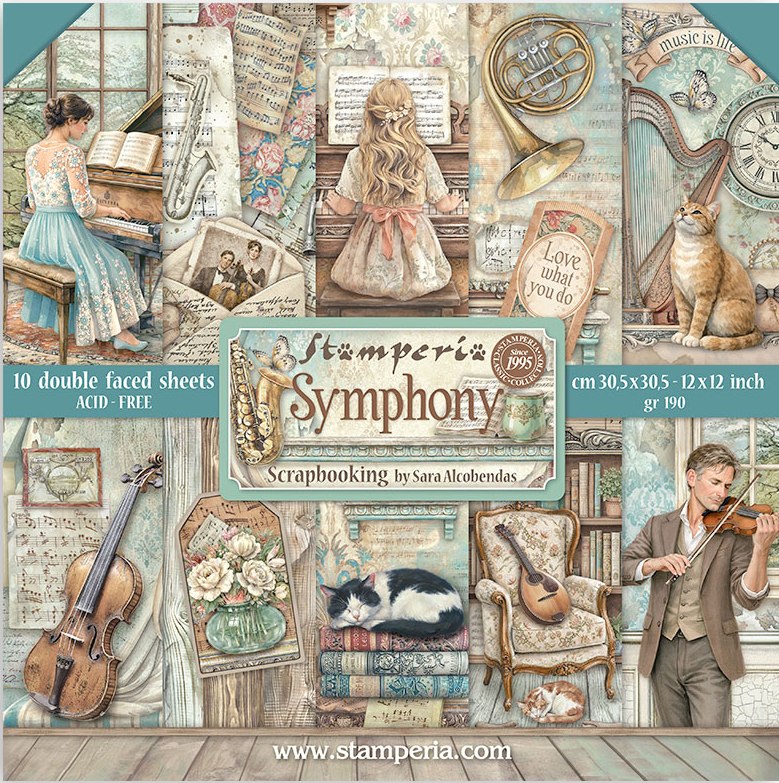 Stamperia Symphony 12x12 Inch Paper Pack