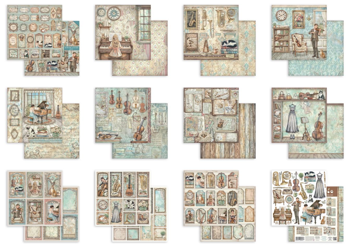 Stamperia Symphony 8x8 Inch Paper Pack