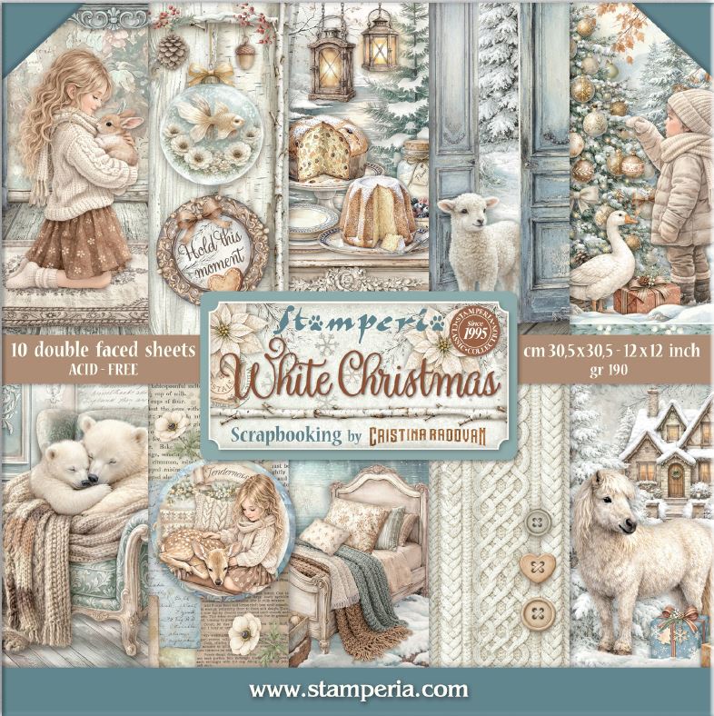 Stamperia White Christmas 12x12 Paper Pad