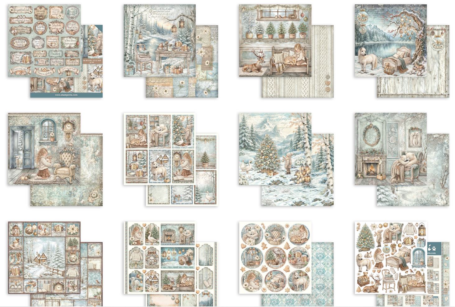 Stamperia White Christmas 8x8 Paper Pad