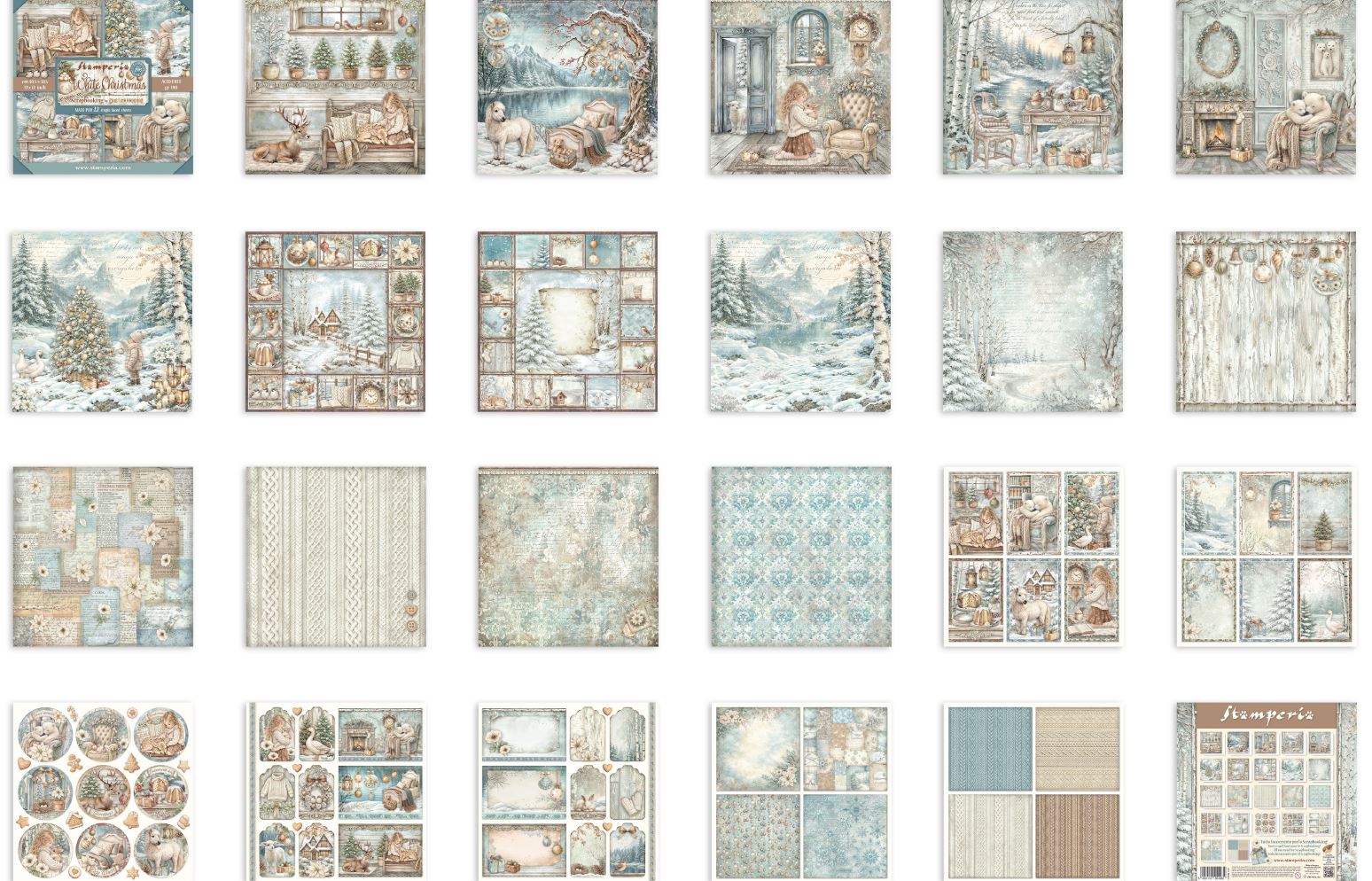 Stamperia White Christmas 8X8 Paper Pad SINGLE-FACE