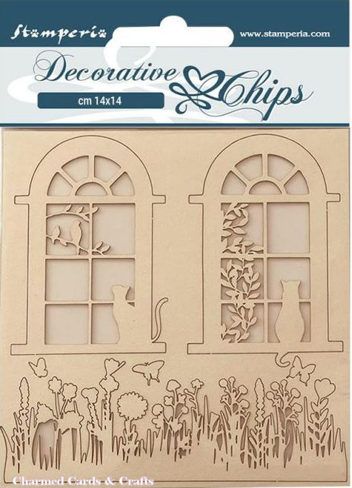 Stamperia Create Happiness Welcome Home Decorative Chips - WINDOWS SCB158