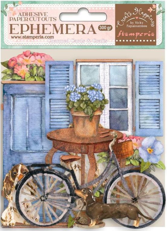 Stamperia Create Happiness Welcome Home Ephemera -BICYCLE & FLOWERS DFLCT13