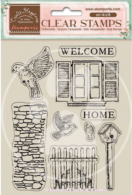 Stamperia Create Happiness Welcome Home Stamp Set - BIRDS WTK165