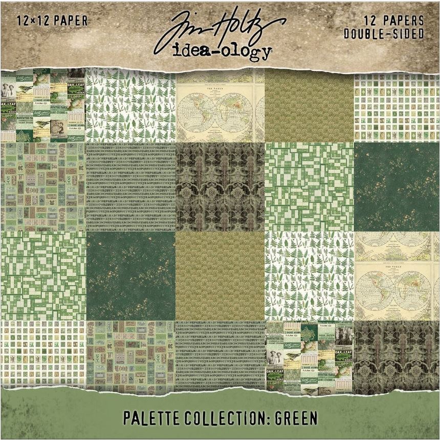 Tim Holtz idea-ology Palette Collection 12x12 Inch Green (TH94460)