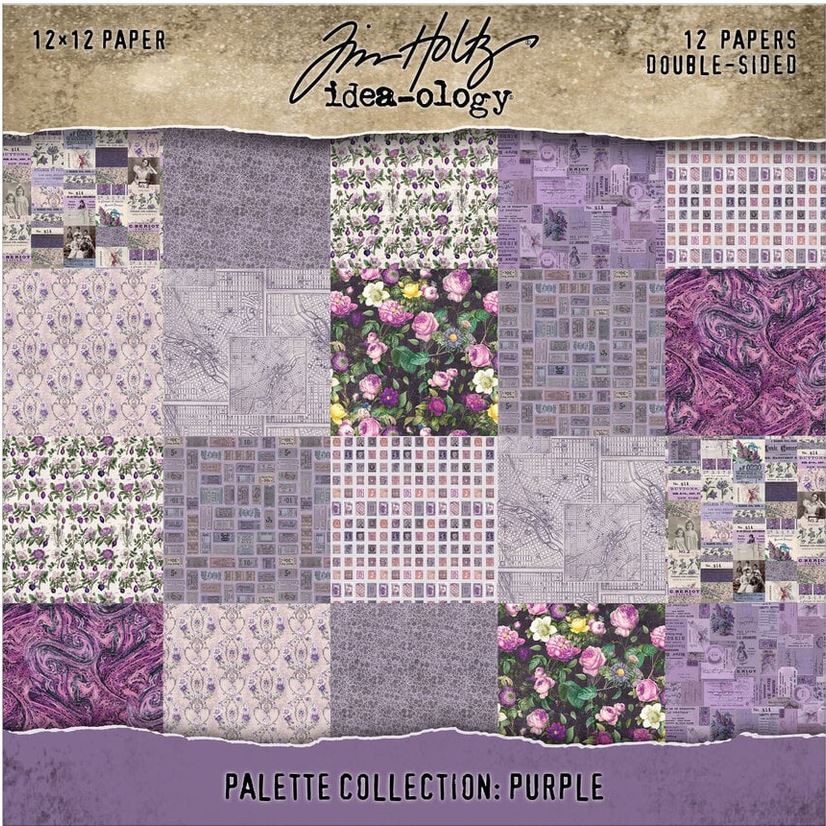 Tim Holtz idea-ology Palette Collection 12x12 Inch PURPLE