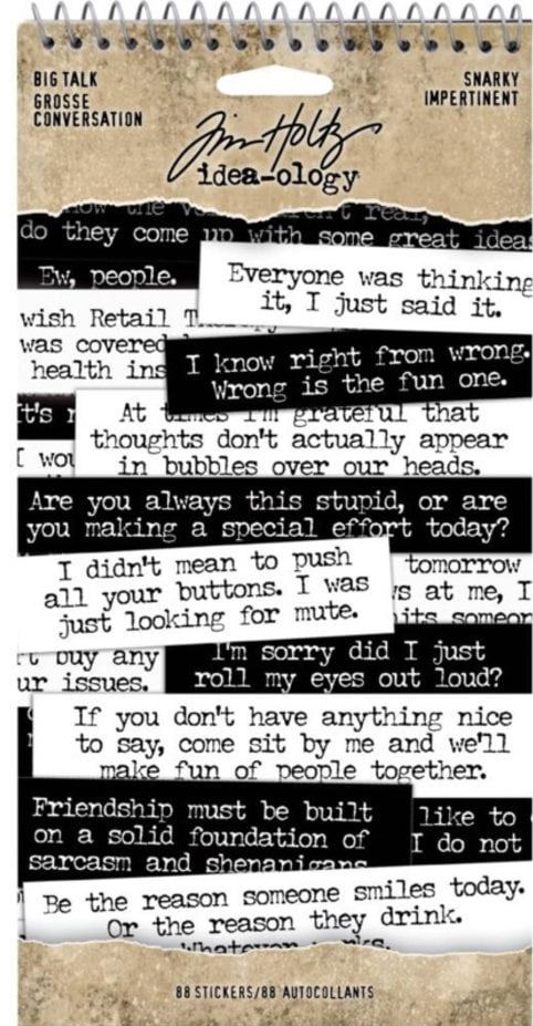 Tim Holtz Big Talk Snarky Stickers (88pcs) (TH93797)
