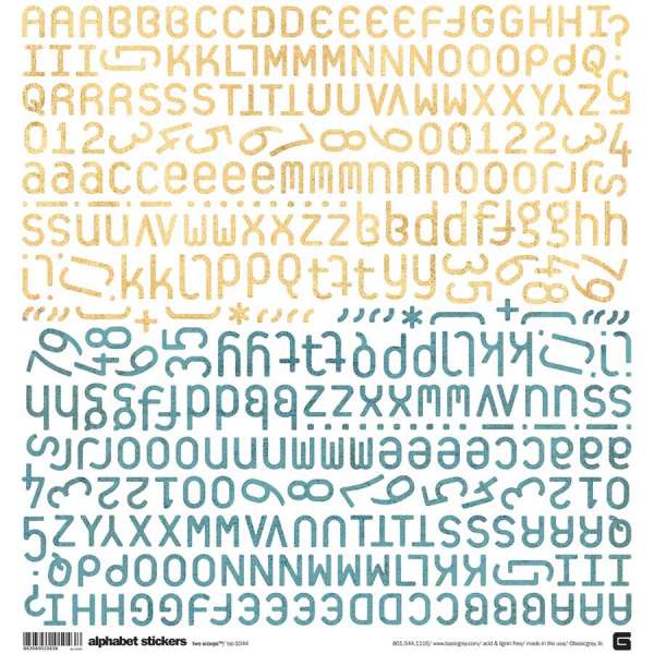 Basic Grey Two Scoops - Alphabet Stickers